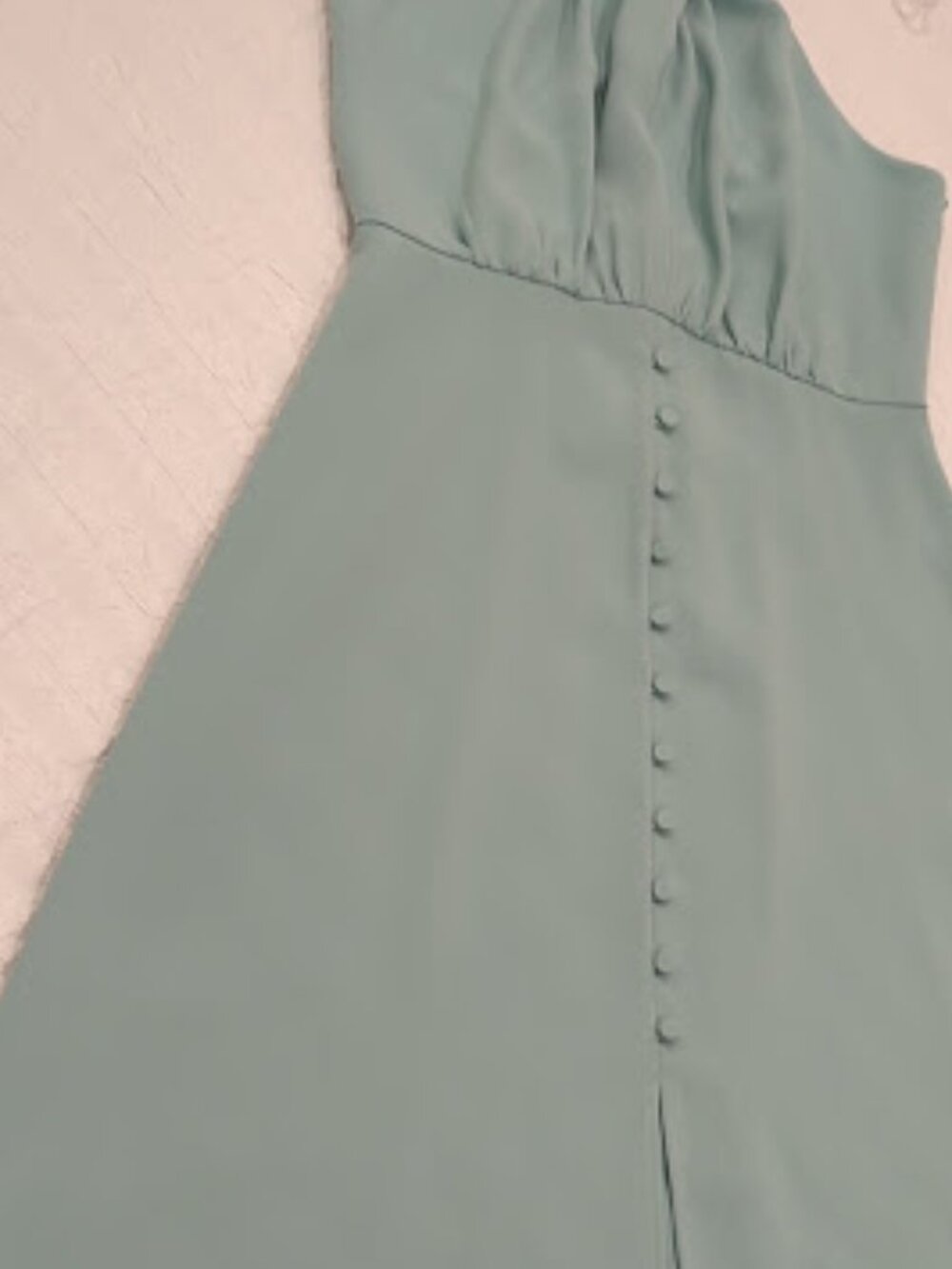 NWT RUE SOPHIE Sage Green Cross-Front Halter Evening Gown Size M